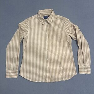 Pendleton Button Up Shirt Long Sleeve Collared Check White Beige Womens Size S